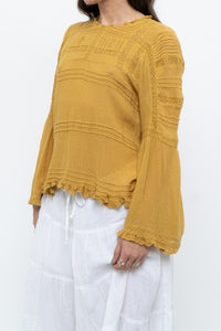 FREE PEOPLE x Honey Yellow Bohemian Blouse (S, M)