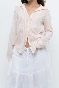 Vintage x GUESS Baby Pink Lightweight Cotton Buttonup (XS-L)