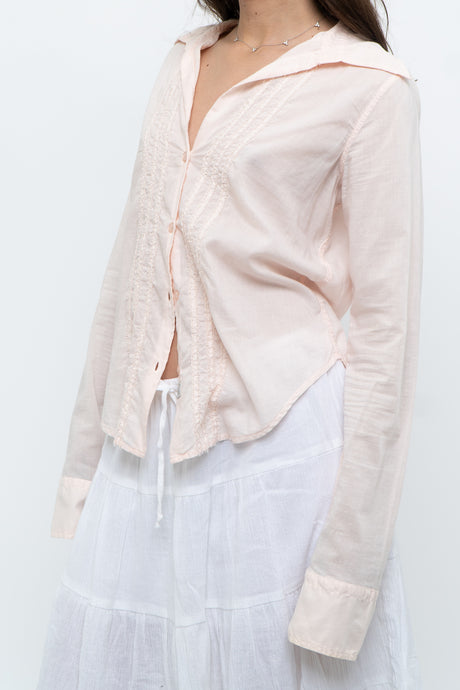 Vintage x GUESS Baby Pink Lightweight Cotton Buttonup (XS-L)