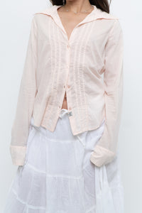 Vintage x GUESS Baby Pink Lightweight Cotton Buttonup (XS-L)