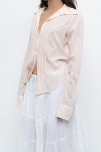 Vintage x GUESS Baby Pink Lightweight Cotton Buttonup (XS-L)