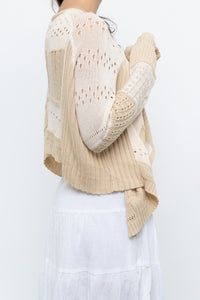 GARY GRAHAM x Beige, Cream Open Knit Flowy Cardigan (S-L)