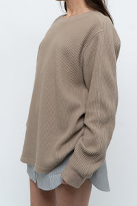 RAILS x Taupe Oversized Waffle Knit Crewneck (S-L)