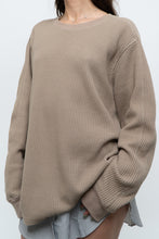 Load image into Gallery viewer, RAILS x Taupe Oversized Waffle Knit Crewneck (S-L)