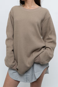 RAILS x Taupe Oversized Waffle Knit Crewneck (S-L)