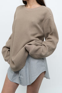 RAILS x Taupe Oversized Waffle Knit Crewneck (S-L)