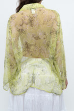 Load image into Gallery viewer, Vintage x Lime Patterned Silk Sheer Blouse (XS-XL)