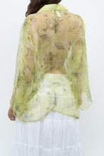 Load image into Gallery viewer, Vintage x Lime Patterned Silk Sheer Blouse (XS-XL)