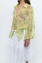 Load image into Gallery viewer, Vintage x Lime Patterned Silk Sheer Blouse (XS-XL)