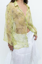 Load image into Gallery viewer, Vintage x Lime Patterned Silk Sheer Blouse (XS-XL)