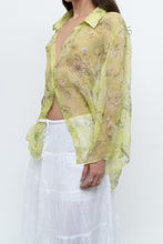 Load image into Gallery viewer, Vintage x Lime Patterned Silk Sheer Blouse (XS-XL)