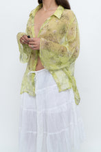 Load image into Gallery viewer, Vintage x Lime Patterned Silk Sheer Blouse (XS-XL)