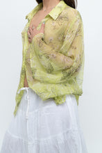Load image into Gallery viewer, Vintage x Lime Patterned Silk Sheer Blouse (XS-XL)