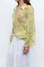 Load image into Gallery viewer, Vintage x Lime Patterned Silk Sheer Blouse (XS-XL)