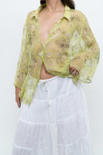 Load image into Gallery viewer, Vintage x Lime Patterned Silk Sheer Blouse (XS-XL)