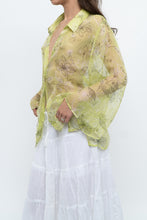 Load image into Gallery viewer, Vintage x Lime Patterned Silk Sheer Blouse (XS-XL)