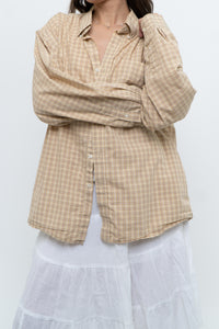 Vintage x Gold Checkered Oversized Shirt (XS-XL)