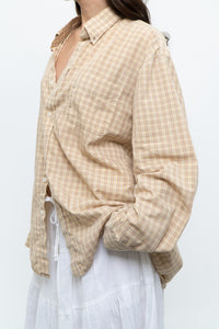 Vintage x Gold Checkered Oversized Shirt (XS-XL)