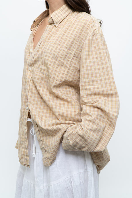 Vintage x Gold Checkered Oversized Shirt (XS-XL)