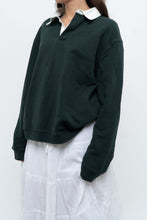 Load image into Gallery viewer, ZARA x Forest Green, White Collared Crewneck (S-L)