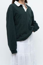 Load image into Gallery viewer, ZARA x Forest Green, White Collared Crewneck (S-L)