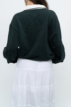 Load image into Gallery viewer, ZARA x Forest Green, White Collared Crewneck (S-L)