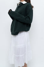 Load image into Gallery viewer, ZARA x Forest Green, White Collared Crewneck (S-L)