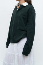 Load image into Gallery viewer, ZARA x Forest Green, White Collared Crewneck (S-L)