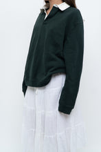 Load image into Gallery viewer, ZARA x Forest Green, White Collared Crewneck (S-L)