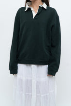 Load image into Gallery viewer, ZARA x Forest Green, White Collared Crewneck (S-L)