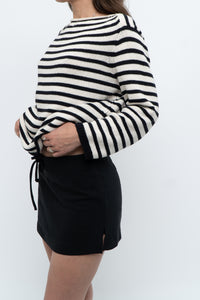VINCE x Black, Cream Cotton Knit Sweater (XS, S)