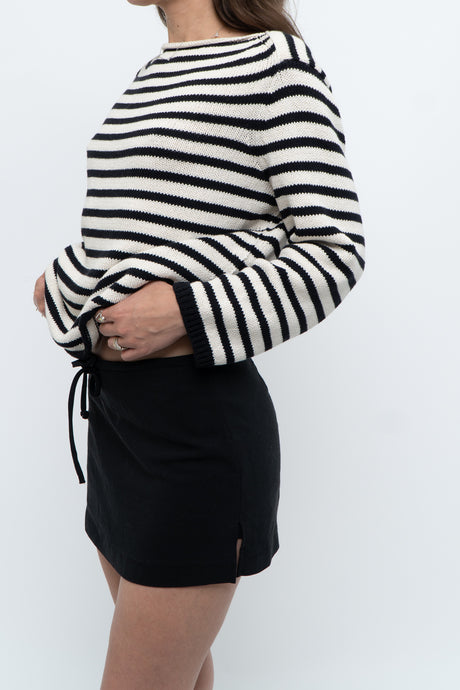 VINCE x Black, Cream Cotton Knit Sweater (XS, S)