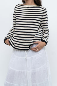 VINCE x Black, Cream Cotton Knit Sweater (XS, S)