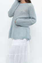 Load image into Gallery viewer, Vintage x Light Teal Mohair-blend Knit Sweater (XS-M)