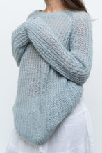 Load image into Gallery viewer, Vintage x Light Teal Mohair-blend Knit Sweater (XS-M)