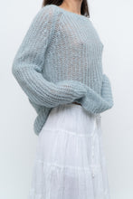 Load image into Gallery viewer, Vintage x Light Teal Mohair-blend Knit Sweater (XS-M)