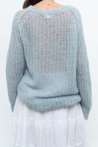 Vintage x Light Teal Mohair-blend Knit Sweater (XS-M)