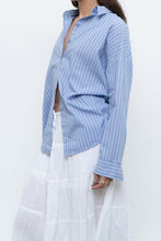 Load image into Gallery viewer, Vintage x Blue Striped Cotton-blend Beachy Buttonup (XS-L)