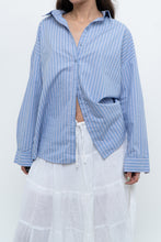 Load image into Gallery viewer, Vintage x Blue Striped Cotton-blend Beachy Buttonup (XS-L)