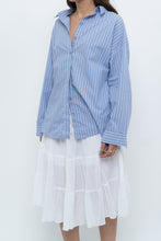 Load image into Gallery viewer, Vintage x Blue Striped Cotton-blend Beachy Buttonup (XS-L)