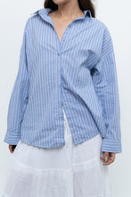 Load image into Gallery viewer, Vintage x Blue Striped Cotton-blend Beachy Buttonup (XS-L)