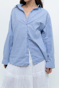 Vintage x Blue Striped Cotton-blend Beachy Buttonup (XS-L)