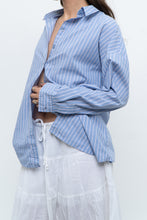 Load image into Gallery viewer, Vintage x Blue Striped Cotton-blend Beachy Buttonup (XS-L)