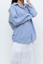 Load image into Gallery viewer, Vintage x Blue Striped Cotton-blend Beachy Buttonup (XS-L)