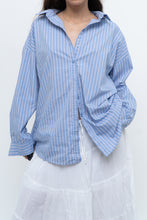 Load image into Gallery viewer, Vintage x Blue Striped Cotton-blend Beachy Buttonup (XS-L)