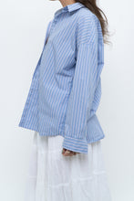 Load image into Gallery viewer, Vintage x Blue Striped Cotton-blend Beachy Buttonup (XS-L)