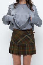 Load image into Gallery viewer, Vintage x Made in Canada x Green Plaid Wool Pleated Mini Skirt (M)