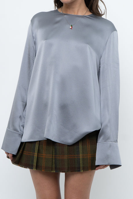 VINCE x Blue Pure Silk Oversized Blouse (XS-L)