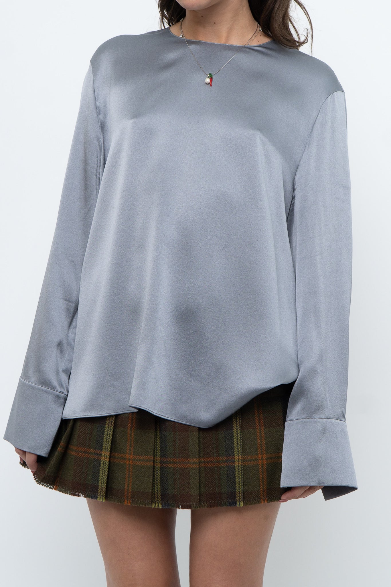VINCE x Blue Pure Silk Oversized Blouse (XS-L)