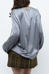 VINCE x Blue Pure Silk Oversized Blouse (XS-L)